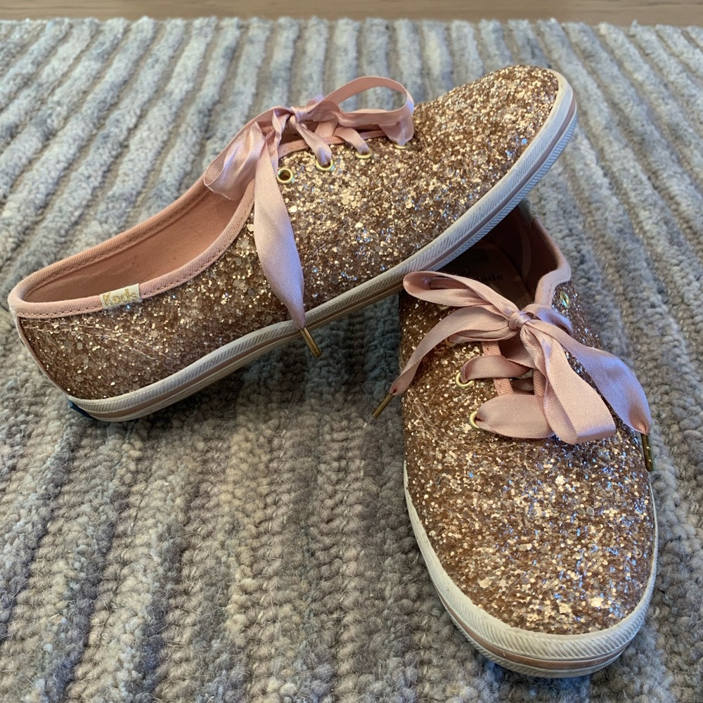 Kate spade rose gold sparkly keds